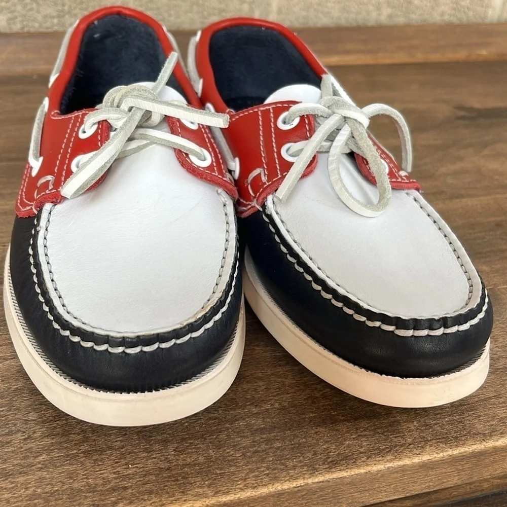 NWOT Paraboot x Dooney & Bourke Marine Loafers Red White Navy – Youth 4/5